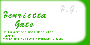 henrietta gats business card