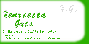 henrietta gats business card